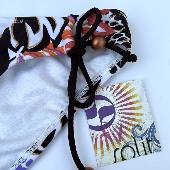 Split Multi color adjustable hipster bikini bottom size medium NWT - Picture 4 of 7